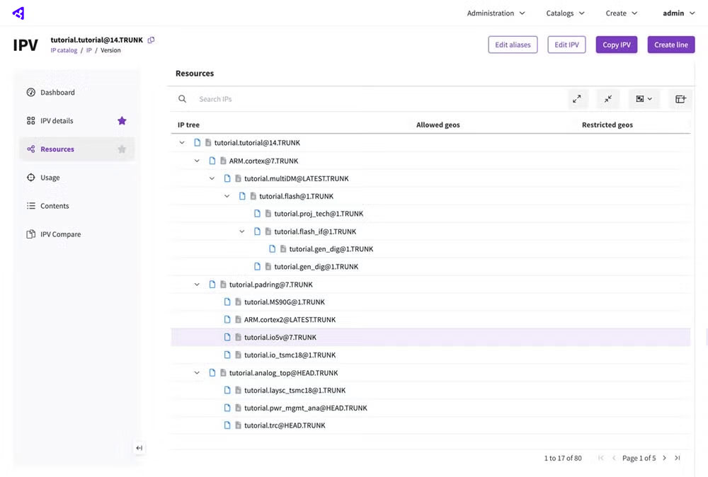 Bill of Materials screenshot, Perforce Helix IPLM.