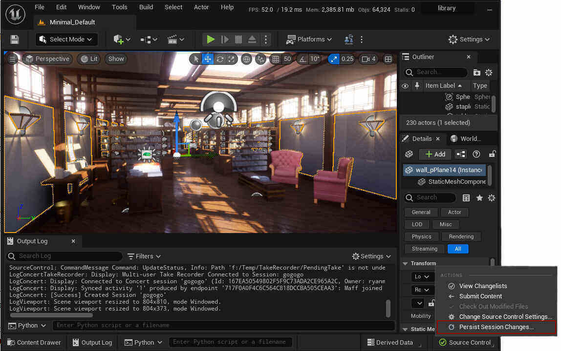Persist Session Changes