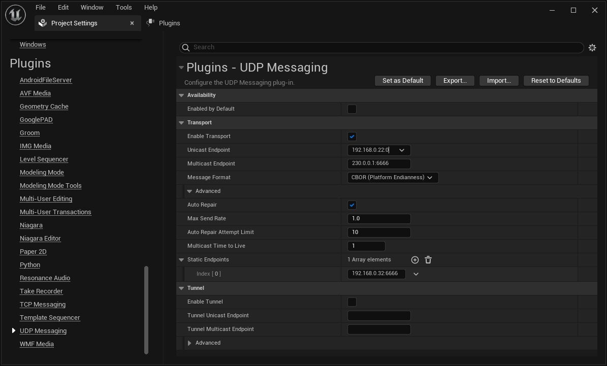 Plugins - UDP Messaging