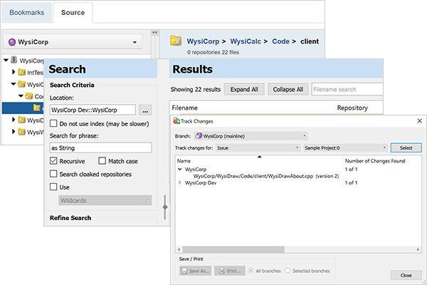 Perforce Surround SCM review screenshots.