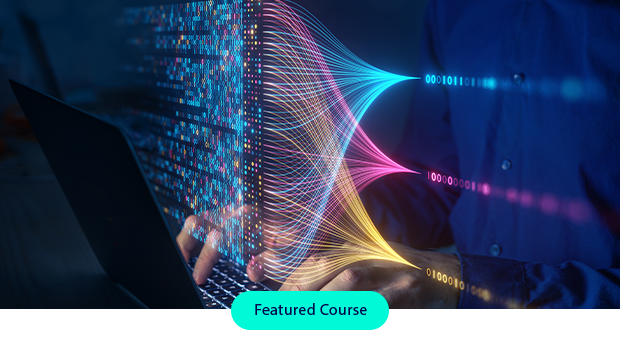 An image with data visualization and "Featured Course" in text underneath