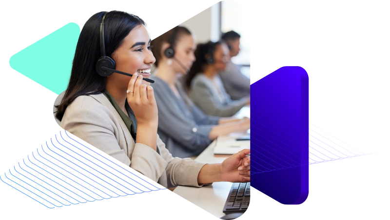 Professional support services people at computers.