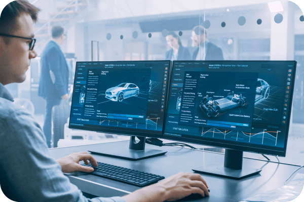 Developer working on automotive software.