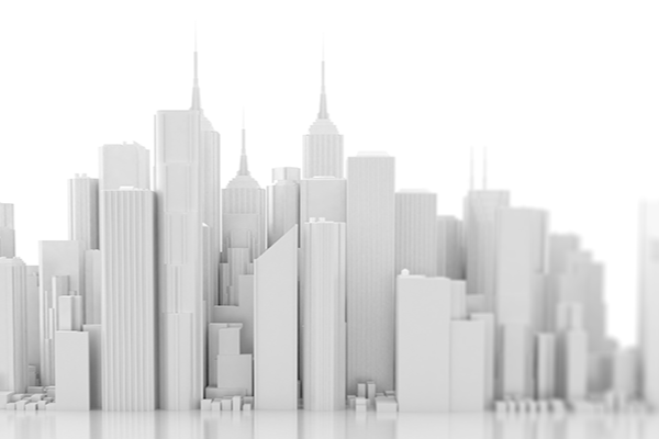 Cityscape illustration.